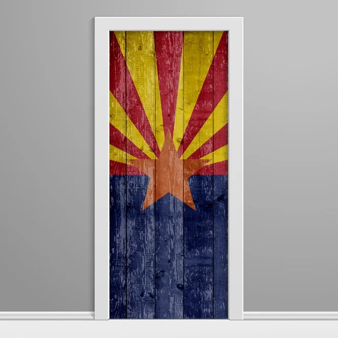 Wooden Mural Arizona Flag - Custom Printed Door Wrap